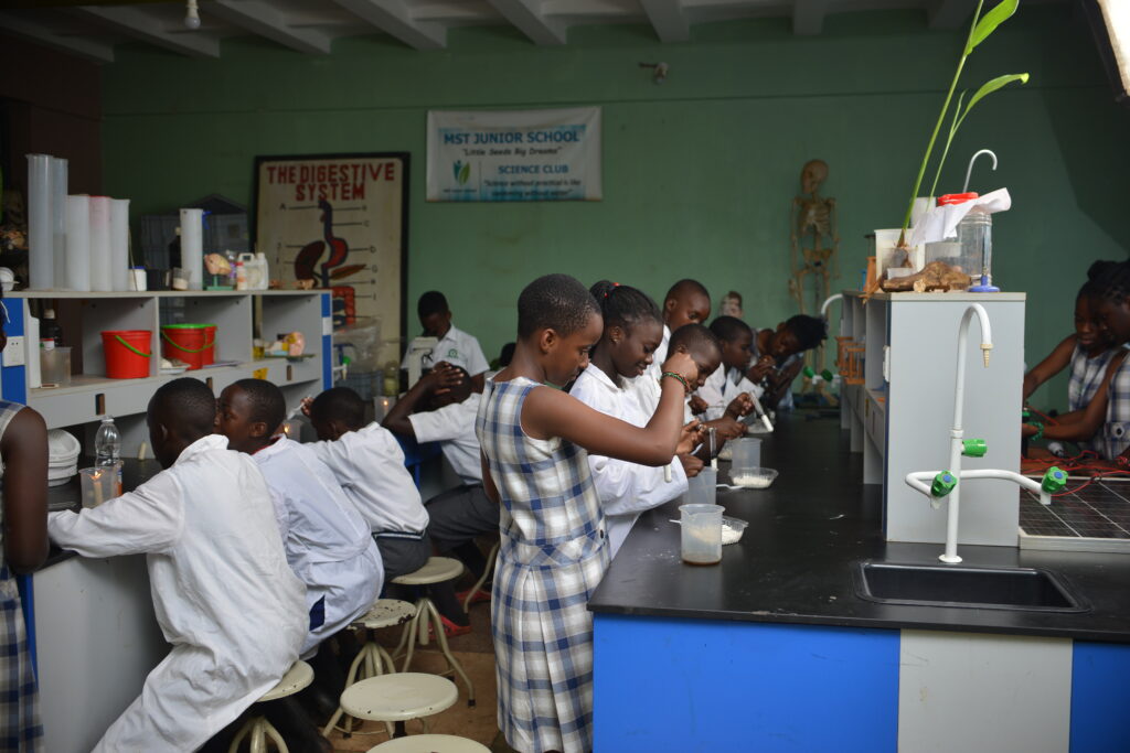 Students in the science laboratory